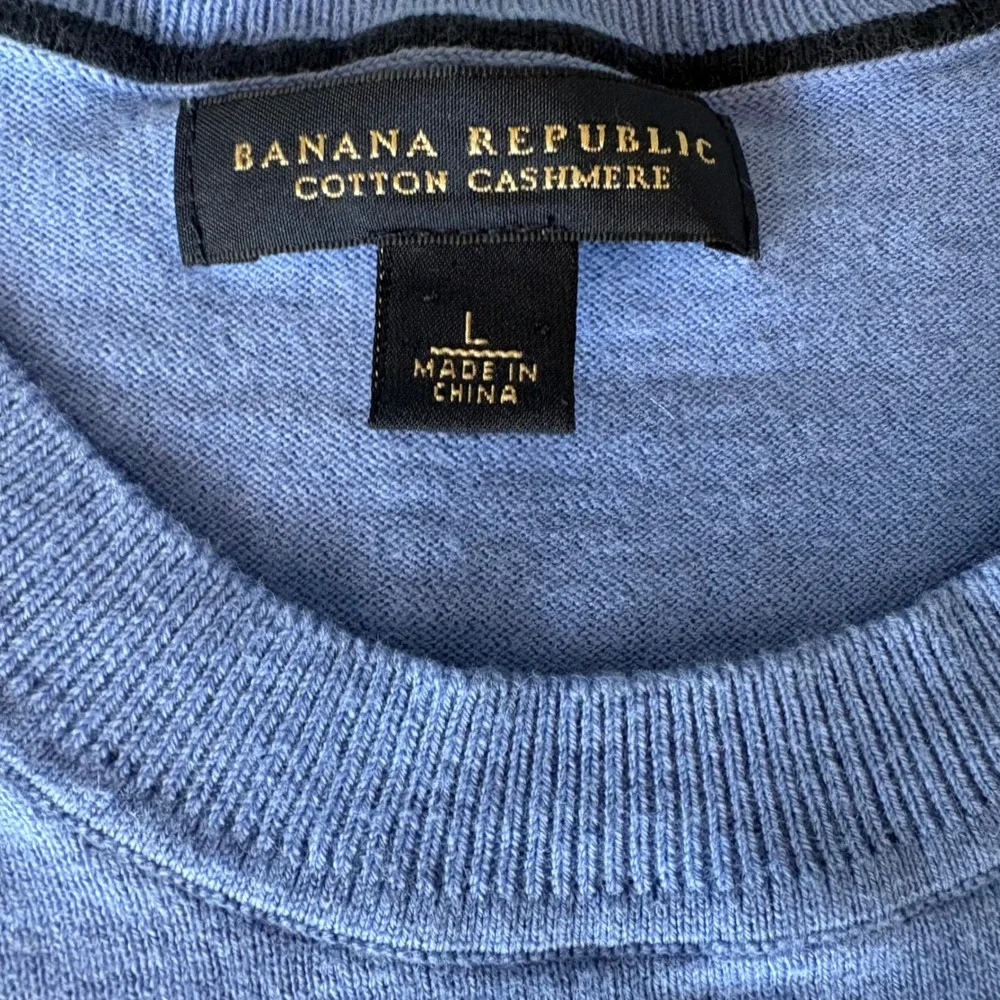 Banana Republic Cotton Cashmere Crew Neck Sweater Mens‎ Light Blue Size L